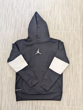 NWOT Nike Jordan Black Hoodie with White Sleeve Panels